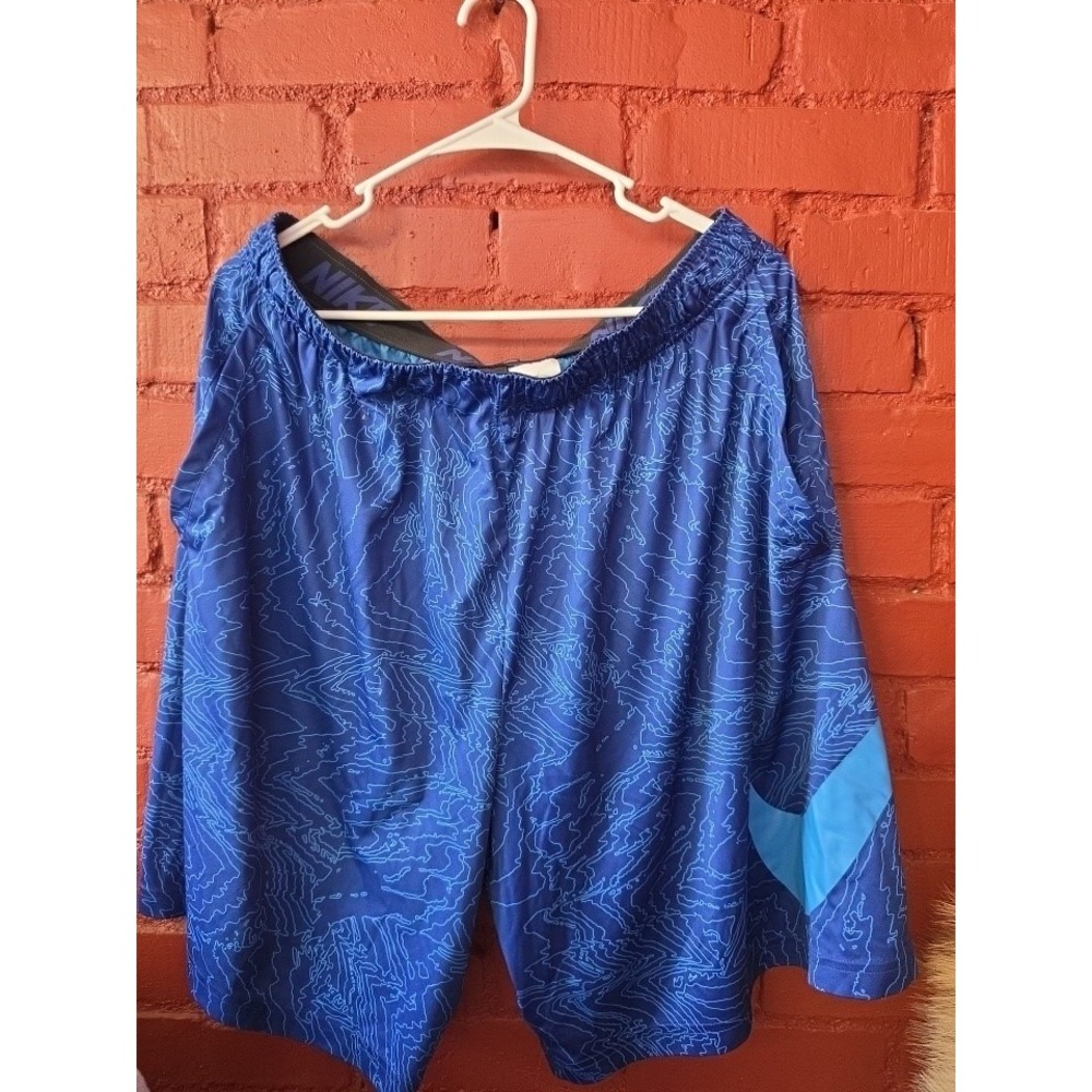 Nike Drift XXL Men's Blue Graphic Logo Shorts Gym Athletic